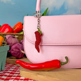 Hot Pepper Beaded Keychain