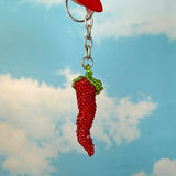 Hot Pepper Beaded Keychain