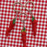 Hot Pepper Beaded Keychain