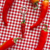 Hot Pepper Beaded Keychain
