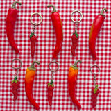 Hot Pepper Beaded Keychain