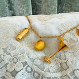 Martini Charm Necklace- Gold