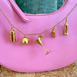 Martini Charm Necklace- Gold