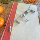 Martini Charm Necklace- Silver