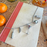 Martini Charm Necklace- Silver
