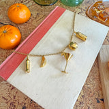 Martini Charm Necklace- Gold