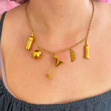 Martini Charm Necklace- Gold