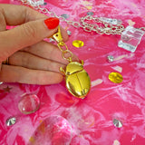 Ladybug Watch Keychain- Gold