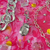 Ladybug Watch Keychain- Silver