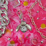Ladybug Watch Keychain- Silver