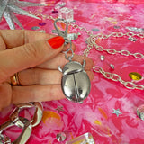 Ladybug Watch Keychain- Silver