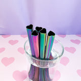 Heart Shaped Straw - Rainbow