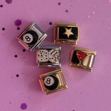 8 Ball Italian Charm- Silver
