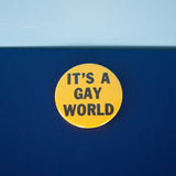 It's A Gay World Button