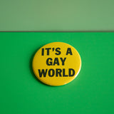 It's A Gay World Button