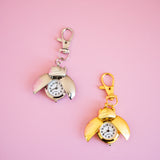 Ladybug Watch Keychain- Gold