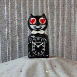 Classic Black Kit-Cat Klock - Heart Eyes