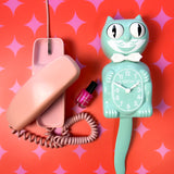 Ocean Waves Kitty-Cat Klock