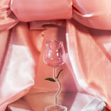 Pink Rose Wine Glass