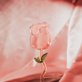 Pink Rose Wine Glass