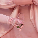 Pink Rose Wine Glass