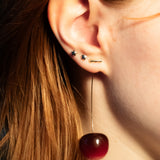 Gold Stem Cherry Earrings